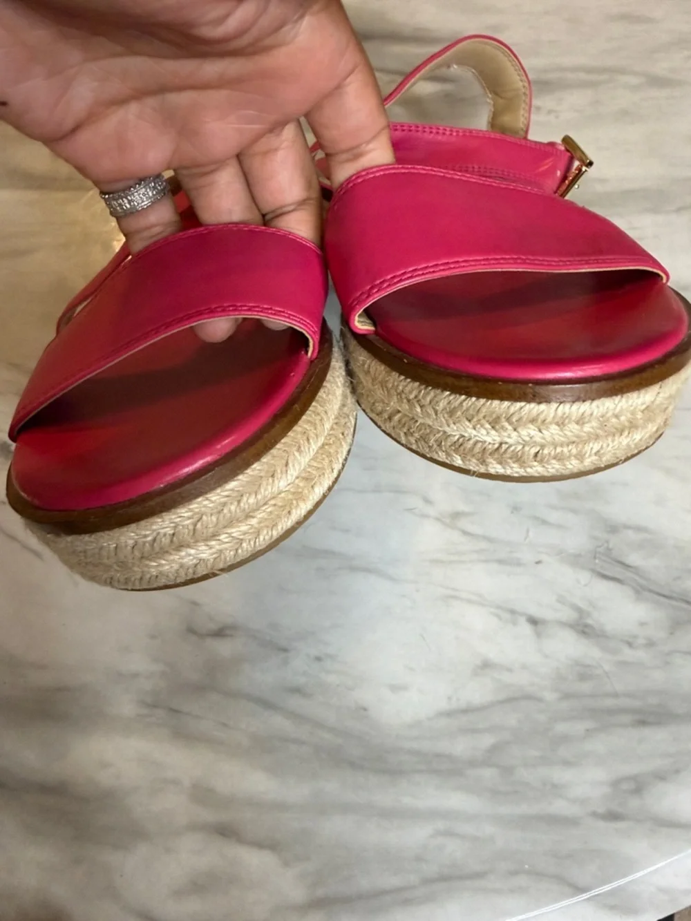 Michael Kors Women’s Richie Platform Pink Fuschia Espadrille Sandal 8 *READ - Picture 10 of 10